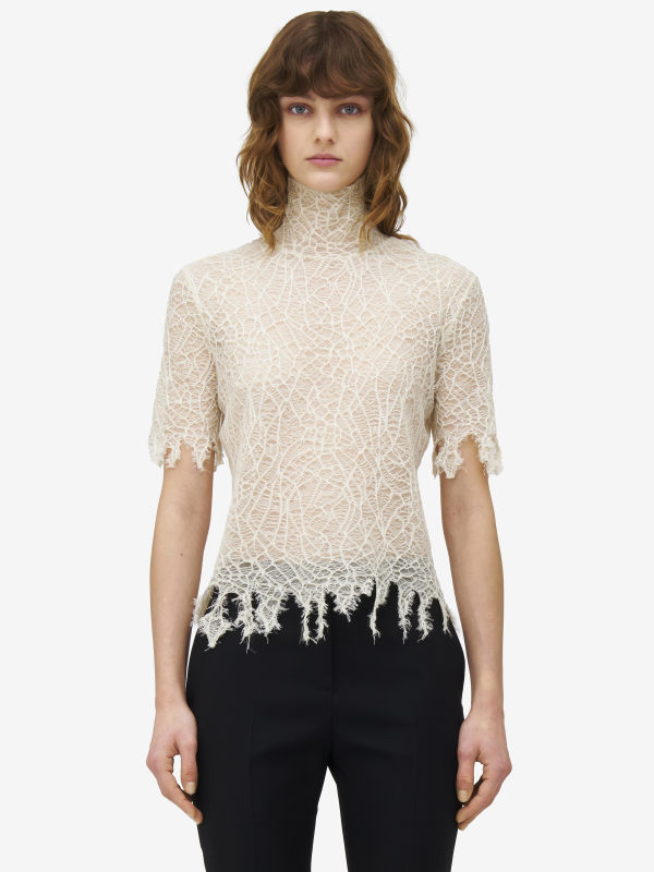 ALEXANDER MCQUEEN - Knitted Cobweb Lace Top - Item 829306Q1BC95136